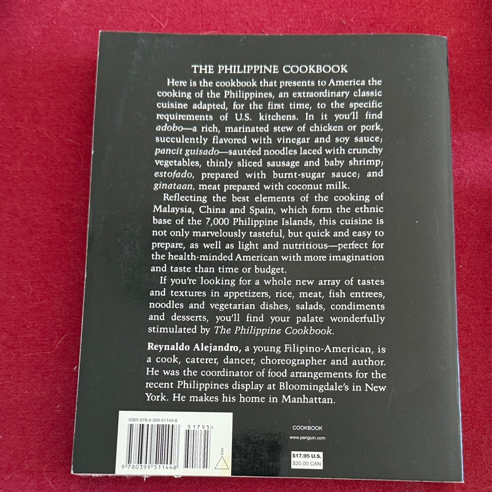 The Philippine Cookbook by Reynaldo Alejandro - Black Cover - Picture 2 of 2